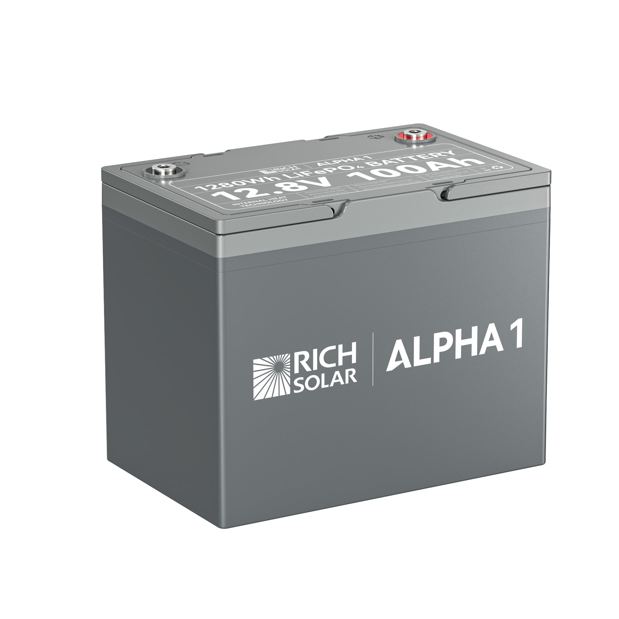 ALPHA 1 | 12V 100Ah LiFePO4 Battery | Powerful 12V Lithium Battery for RVs, Trailers, Vans, Boats, Off-Grid | 5,000 Lifetime Cycles | Bluetooth and Internal Heat Technology - RICH SOLAR