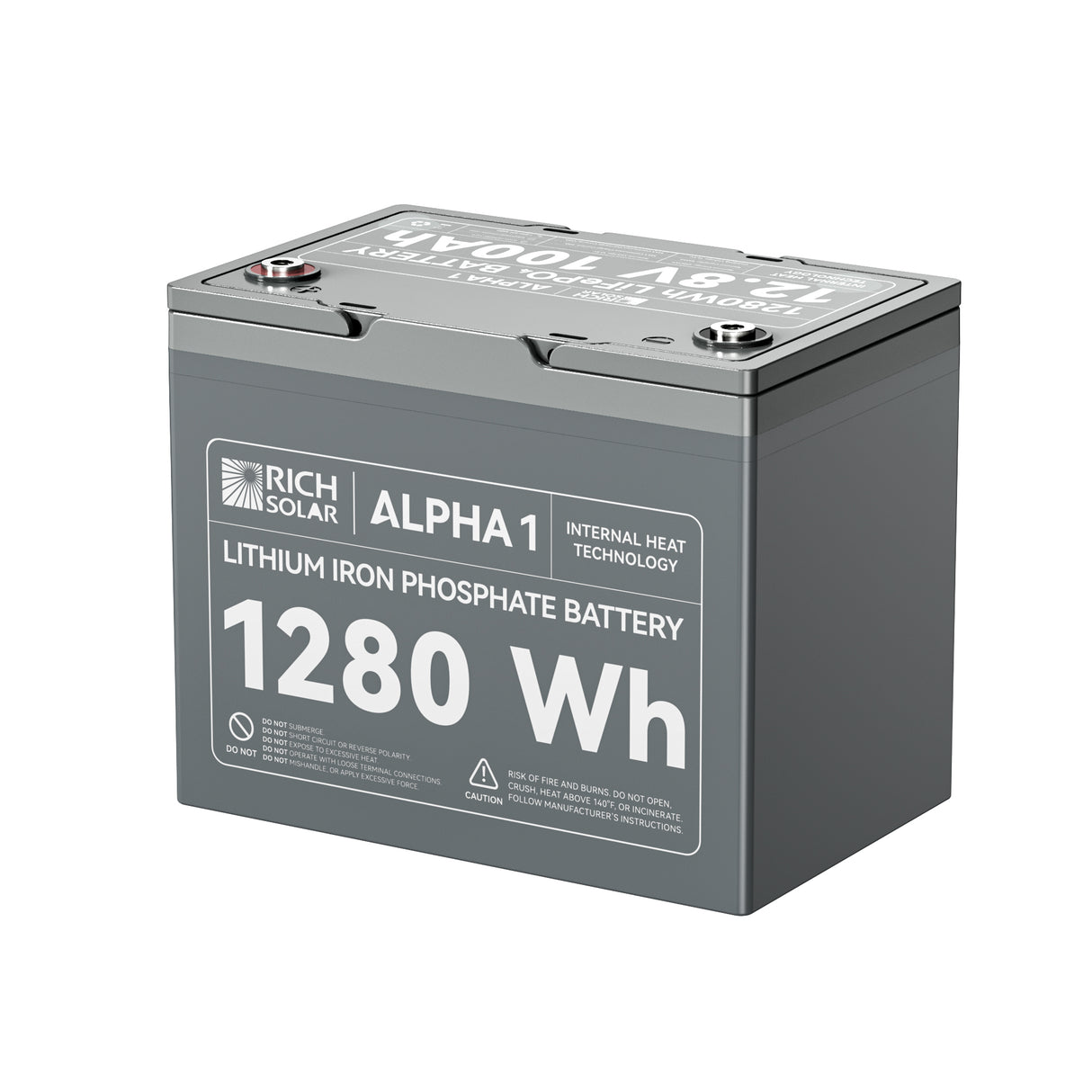 ALPHA 1 | 12V 100Ah LiFePO4 Battery | Powerful 12V Lithium Battery for RVs, Trailers, Vans, Boats, Off-Grid | 5,000 Lifetime Cycles | Bluetooth and Internal Heat Technology - RICH SOLAR