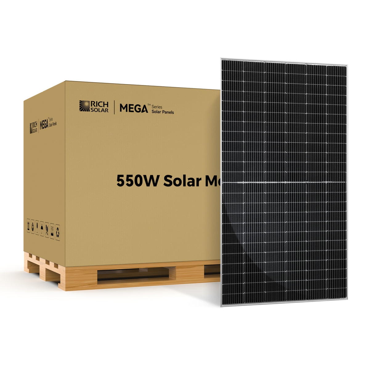 MEGA 550 | 550 Watt Bifacial Solar Panel | Premium Grid-tie or Off-grid Solar Panel for Residential, Commercial, Agriculture | 25-Year Output Warranty | UL Certified - RICH SOLAR