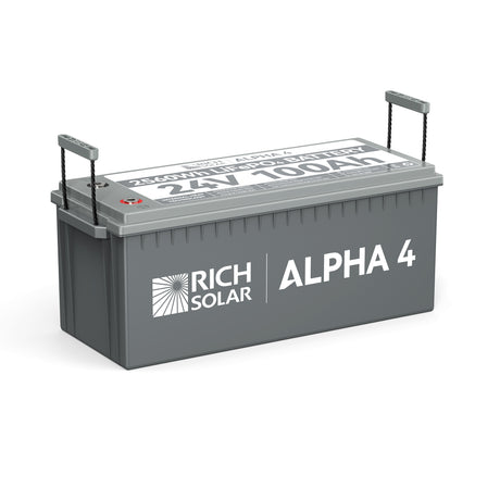 24V 100Ah Internal Heating Battery ALPHA 4 - LiFePO4 Lithium Iron Phosphate Battery - RICH SOLAR