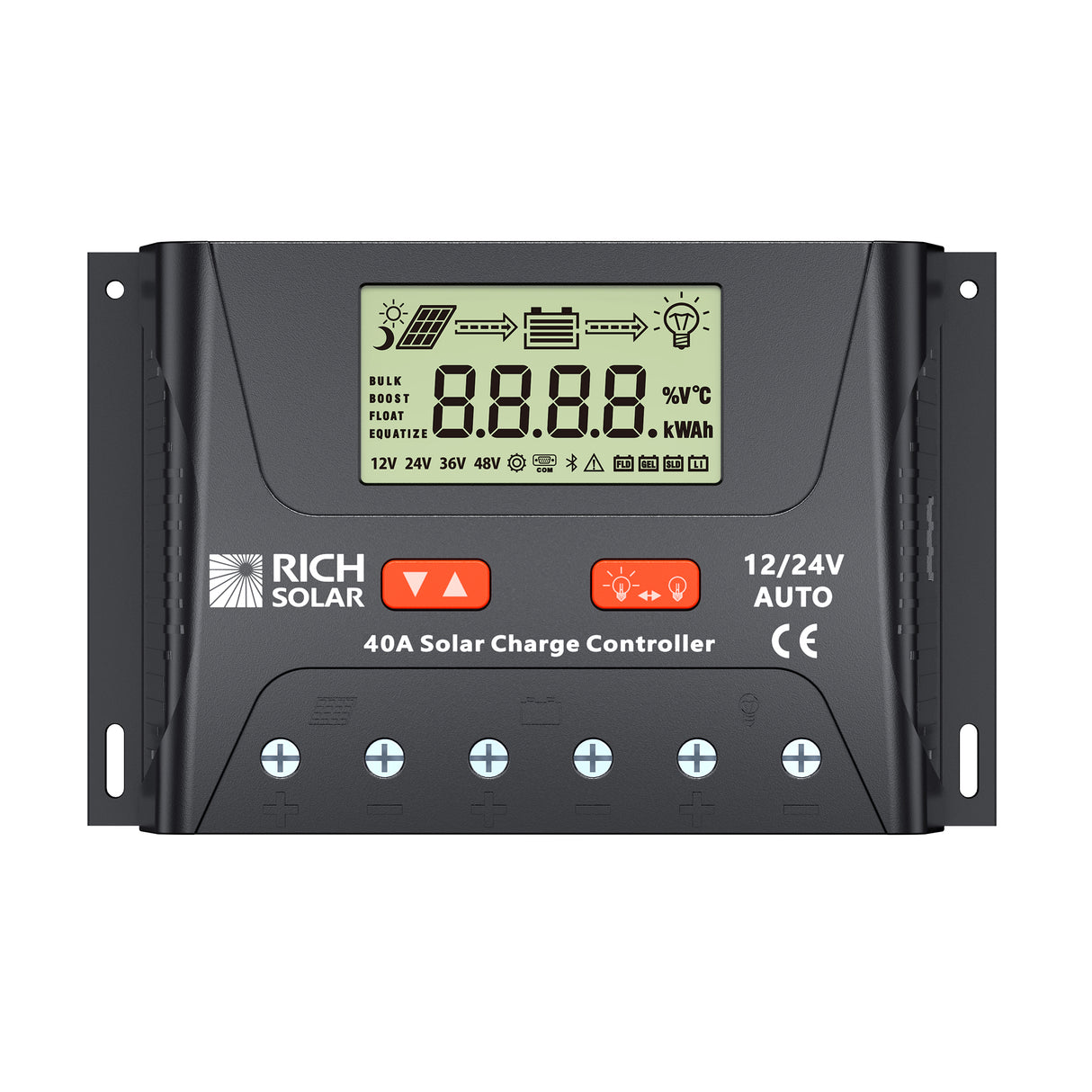 BRAVO LEGEND 40 | 40 Amp PWM Solar Charge Controller | 12V/24V Auto, 3-Stage Charging for RVs, Boats, Off-Grid Systems