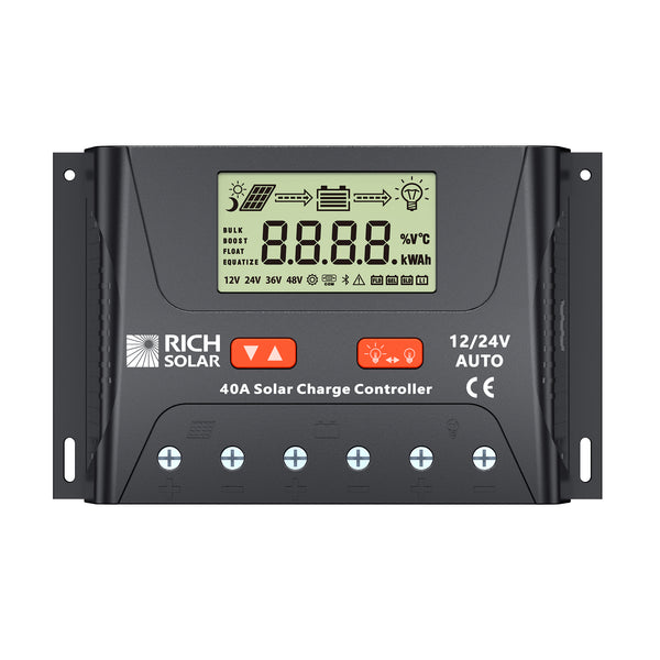 BRAVO LEGEND 40 | 40 Amp PWM Solar Charge Controller | 12V/24V Auto, 3-Stage Charging for RVs, Boats, Off-Grid Systems