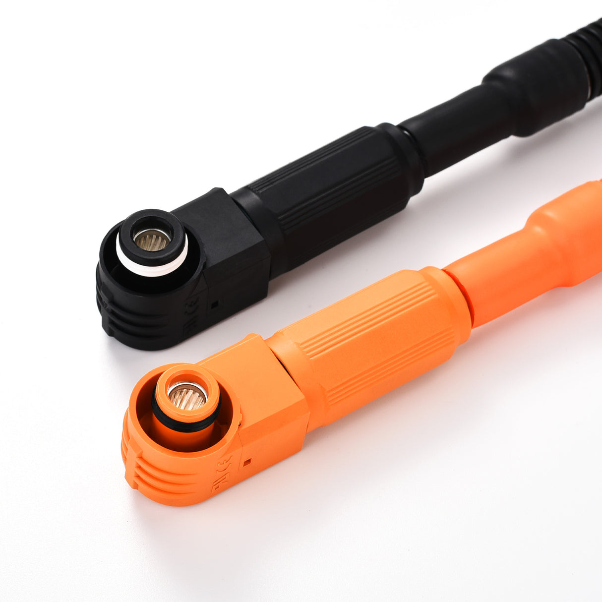 4 AWG 3/8” Battery Cables | Pair of Orange & Black Pure Copper Battery Cables for Server Rack Busbar - RICH SOLAR