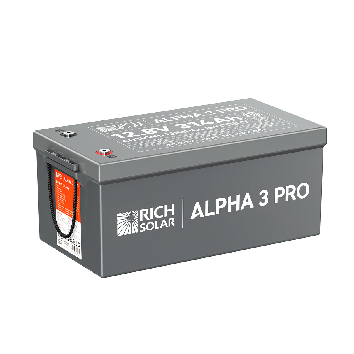 ALPHA 3 PRO | 12V 314Ah LiFePO4 Battery | 8,000+ Cycles | Built-in Heater & Bluetooth | Lithium Battery for RV, Off-Grid, Cabin & Backup Power - RICH SOLAR