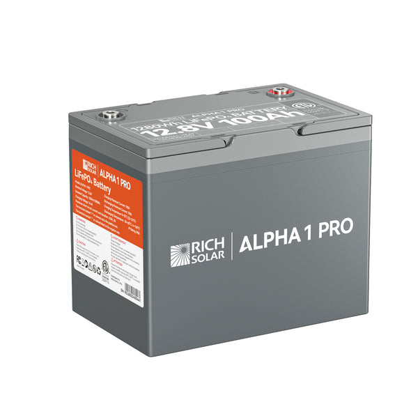 ALPHA 1 PRO | 12V 100Ah LiFePO4 Battery | Premium 12V Lithium Battery for Off-Grid, RVs, Boats | 7,000 Lifetime Cycles | 10-Year Warranty | UL1973 Certified