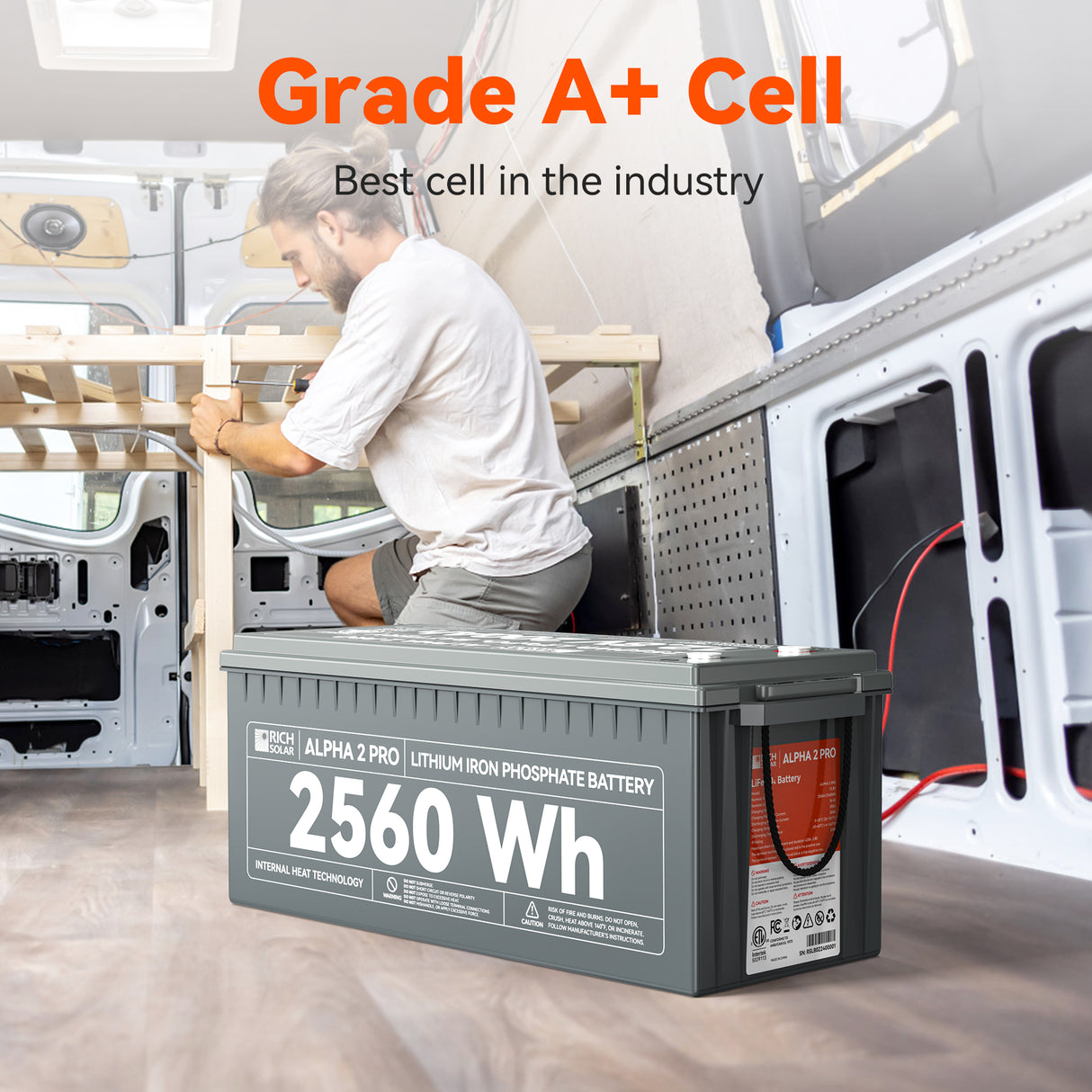 ALPHA 2 PRO | 12V 200Ah LiFePO4 Battery | Premium 12V Lithium Battery for RVs, Cabins, Tiny Homes | 7,000 Lifetime Cycles | 10 Year Warranty | UL1973 Certified - RICH SOLAR
