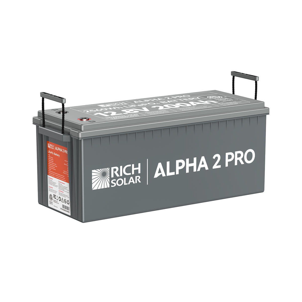 ALPHA 2 PRO | 12V 200Ah LiFePO4 Battery | Premium 12V Lithium Battery for RVs, Cabins, Tiny Homes | 7,000 Lifetime Cycles | 10 Year Warranty | UL1973 Certified - RICH SOLAR