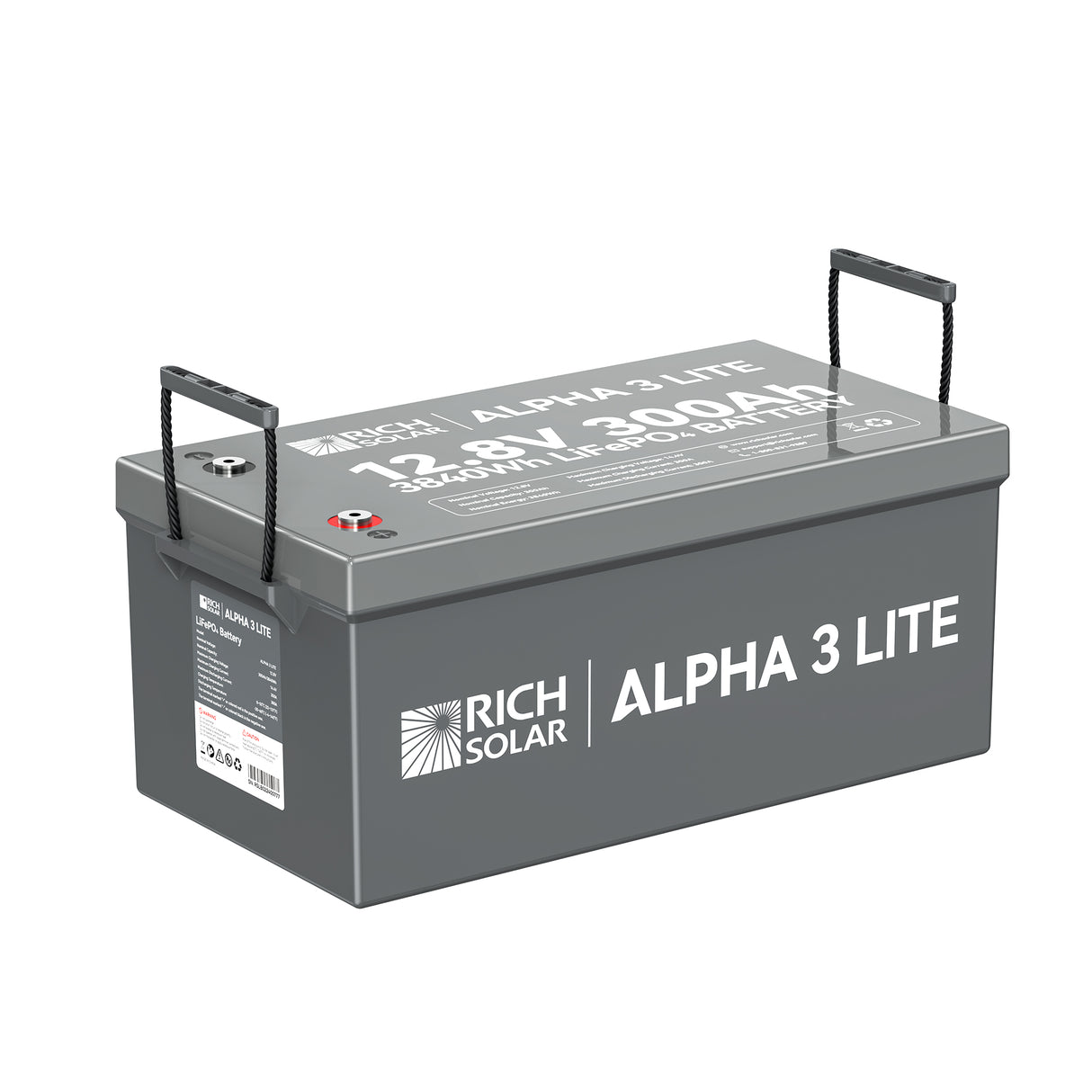 ALPHA 3 LITE | 12V 300Ah LiFePO4 Battery |12V Lithium Battery for RVs, Cabins, Off-Grid | 4,000 Lifetime Cycles - RICH SOLAR