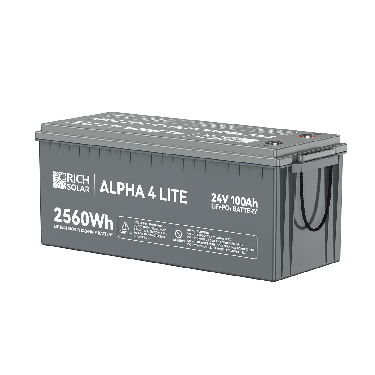 ALPHA 4 LITE | 24V 100Ah LiFePO4 Battery | Fast-Charging 24V Lithium Battery for RVs, Trailers, Vans, Boats, Off-Grid, Backup | 4,000 Lifetime Cycles | Best Value - RICH SOLAR