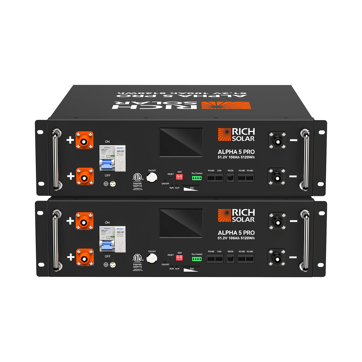 ALPHA 5 PRO | 51.2V 100Ah LiFePO4 Battery | Premium 48V Server Rack Lithium Battery for Residential, Commercial, RVs, Off-Grid | 7,000 Lifetime Cycles | 10 Year Warranty | UL1973, UL9540A Certified - RICH SOLAR