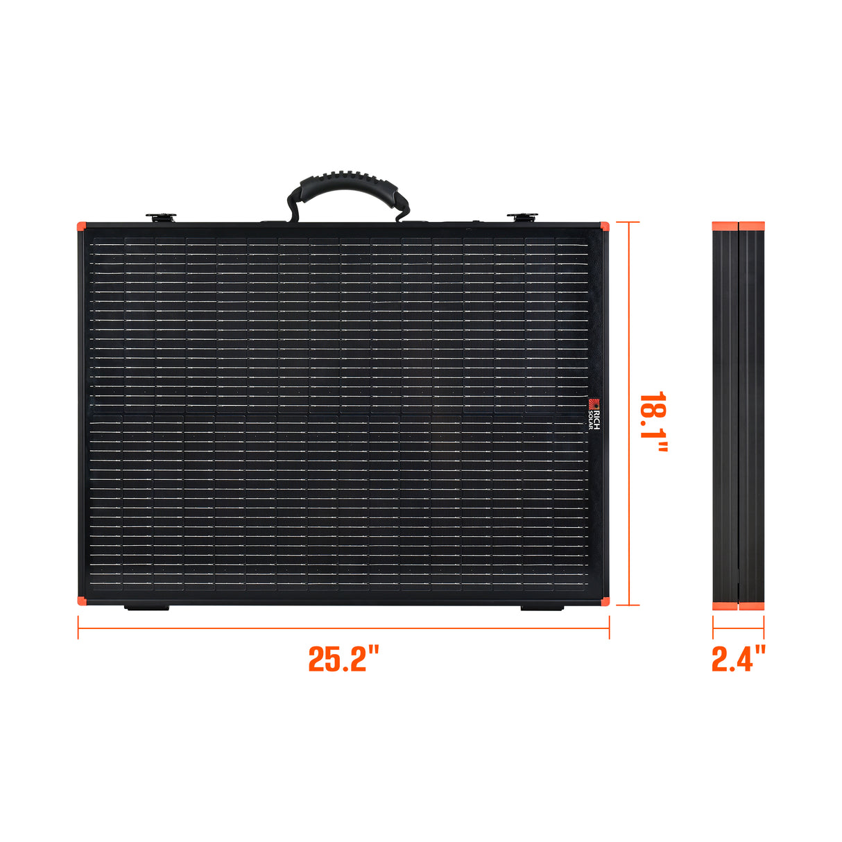 MEGA 100 Portable Briefcase Charging Kit | 100 Watt Portable Solar Panel | Premium 12V Portable Solar Panel for Generators, Boats, Power Stations | High Efficiency - RICH SOLAR