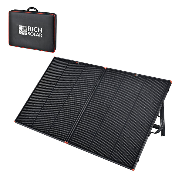 MEGA 200 Portable Briefcase Solar Panel | 200 Watt Portable Solar Panel | Powerful 12V Portable Solar Panel for Generators, Power Stations, Campers | High Efficiency