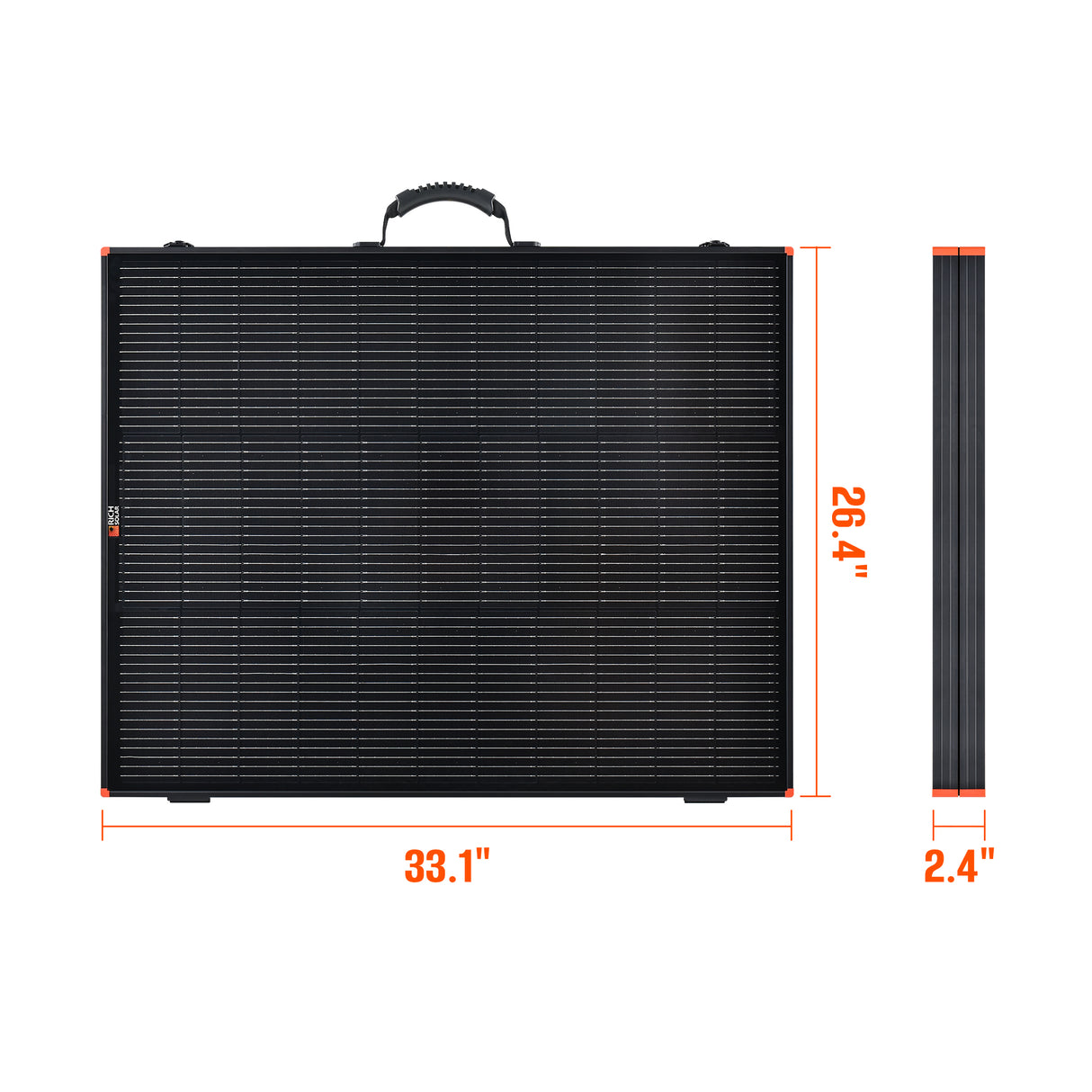 MEGA 200 Portable Briefcase Charging Kit | 200 Watt Portable Solar Panel | Premium 12V Portable Solar Panel for Generators, Vans, Campers | High Efficiency - RICH SOLAR