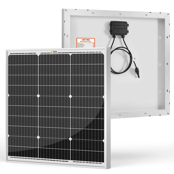 MEGA 50 | 50 Watt Solar Panel | Compact 12V Off-Grid Solar Panel for Boats, Vans, Trailers | 25-Year Output Warranty | UL Certified