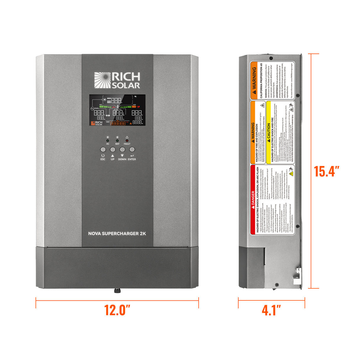 NOVA SUPERCHARGER 2K | 2000W 12V Pure Sine Wave Inverter Charger - RICH SOLAR