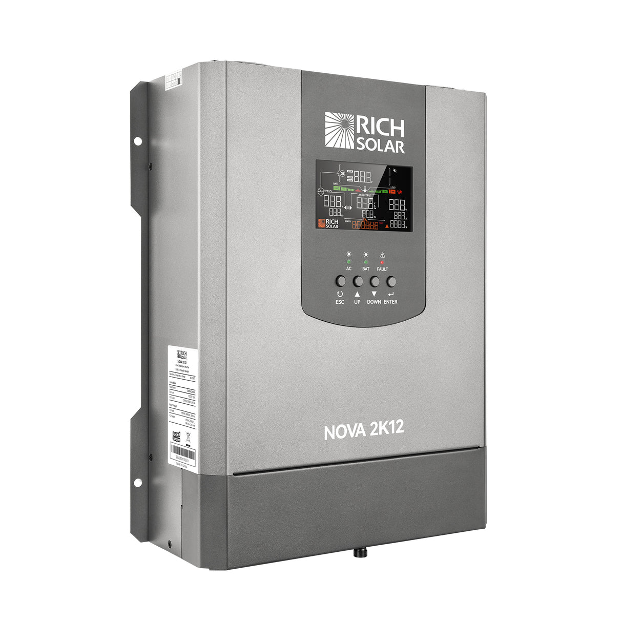 NOVA 2K12 | 2000W 12V Pure Sine Wave Inverter with Built-in Transfer Switch | UL458 Certified for RVs, Campers, Trailers, Vans - RICH SOLAR