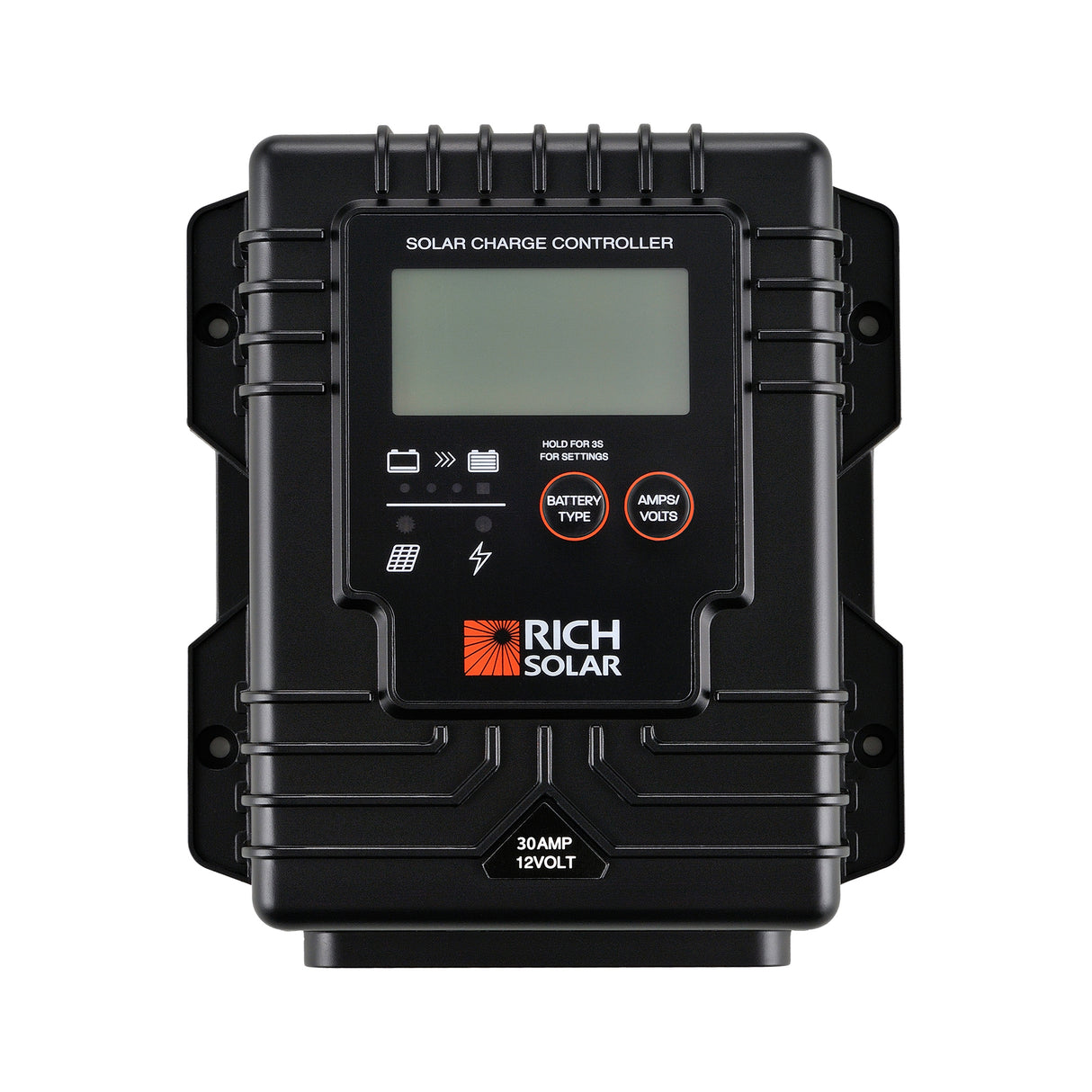 BRAVO Waterproof 30 | 30 Amp Waterproof PWM Solar Charge Controller | Waterproof 30A 12V PWM Controller for RVs, Trailers, Campers, Vans, Boats, Off-Grid | #1 Waterproof Solar Controller - RICH SOLAR
