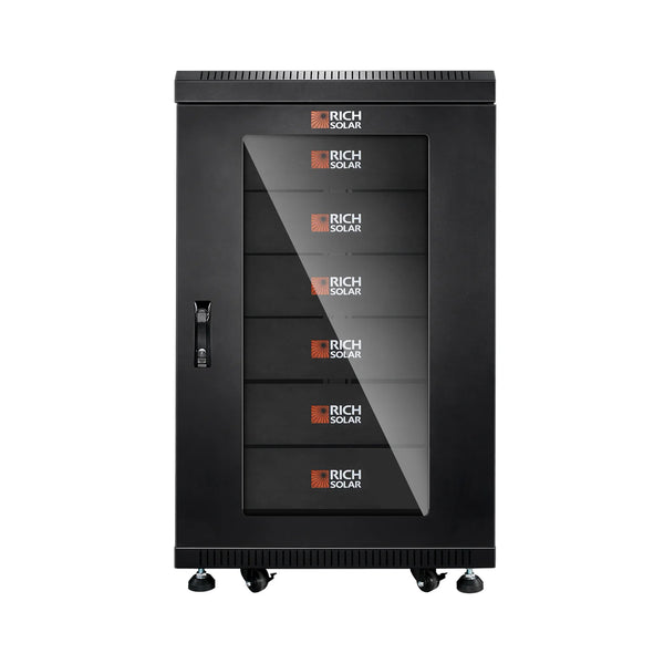 Battery Server Rack for ALPHA 5 PRO | 6-Slot Enclosed Battery Cabinet | Includes Wheels & 600A Bus Bar Covers | Pre-assembled