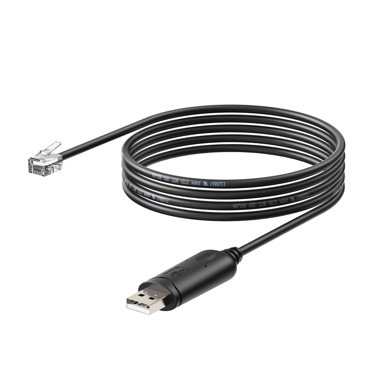 USB to RJ12 (6-Pin) Communication Cable for Battery Firmware Updates and Inverter Integration