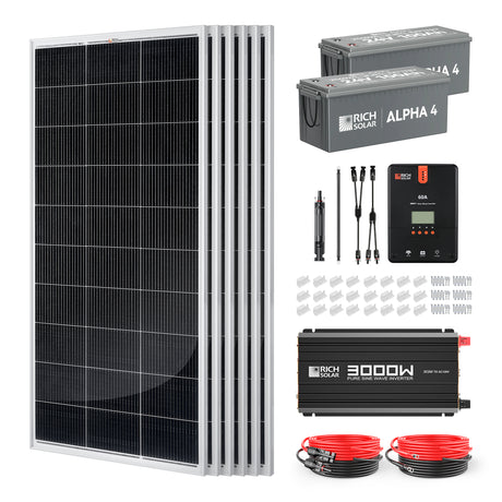1200 Watt 24V Complete Solar Kit - RICH SOLAR