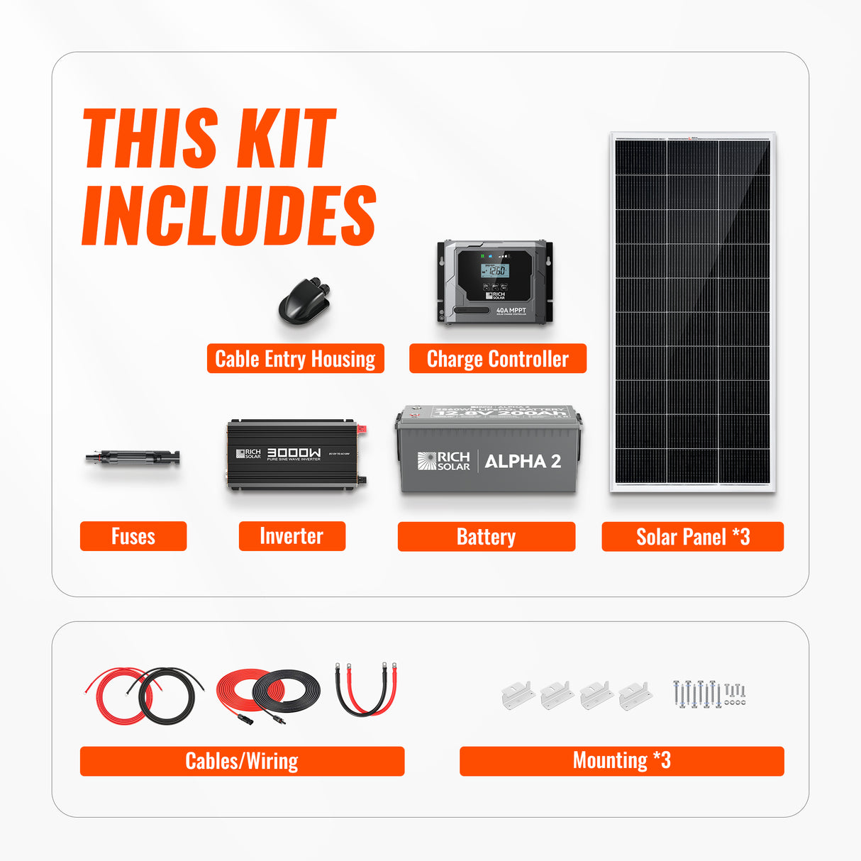 Complete 600W Solar Kit with Battery & Inverter | Off-Grid Solar Power System for RVs, Vans, Cabins & Backup Power | Complete Energy Solution - RICH SOLAR
