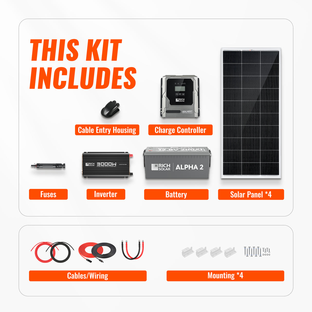 Complete 800W Solar Kit with Battery & Inverter | Off-Grid Solar Power System for RVs, Vans, Cabins & Backup Power | Complete Energy Solution - RICH SOLAR