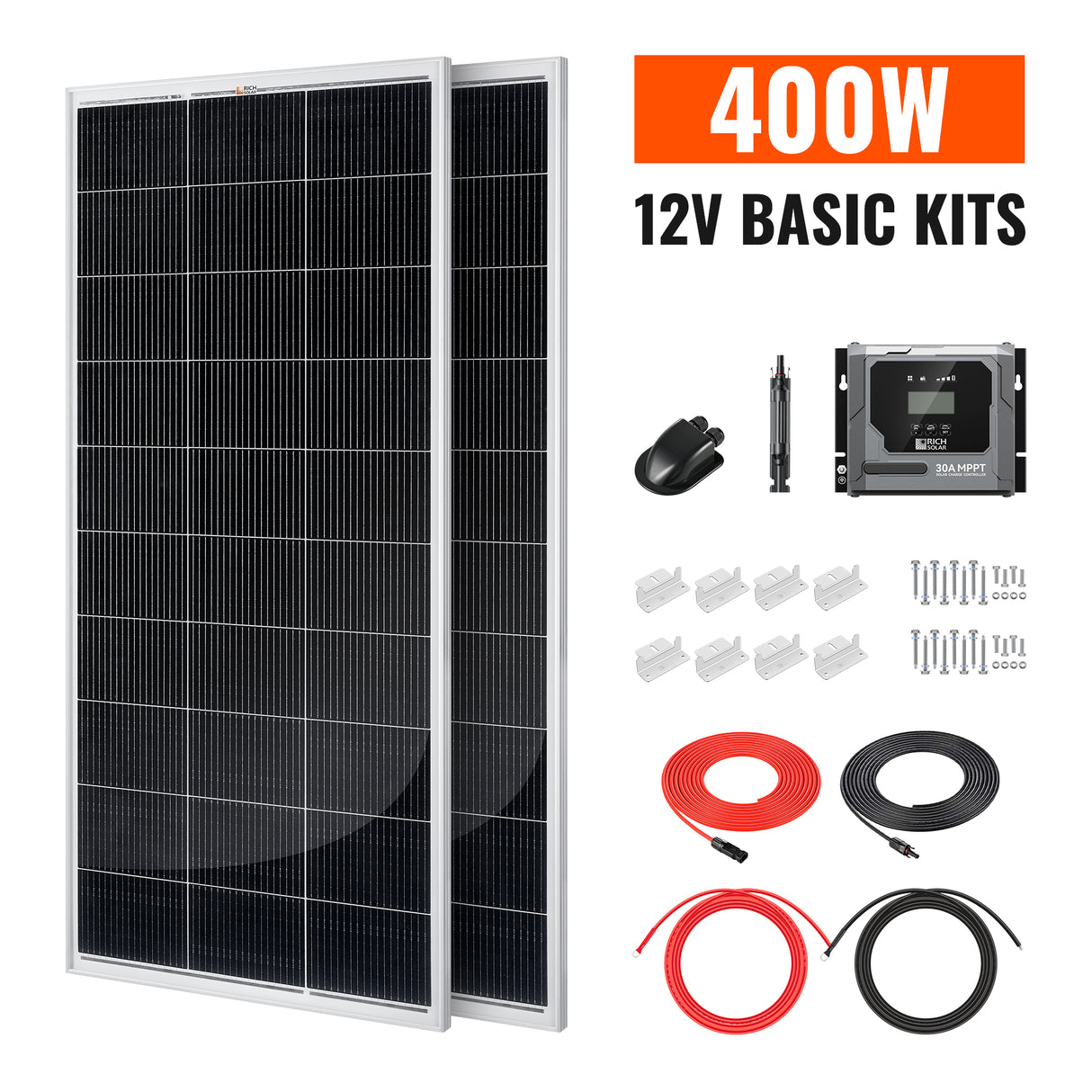 Basic 400 Watt Solar Kit | Solar Panel & Charge Controller Kit for RVs, Vans & Off-Grid Applications | Expandable Solar Charging - RICH SOLAR