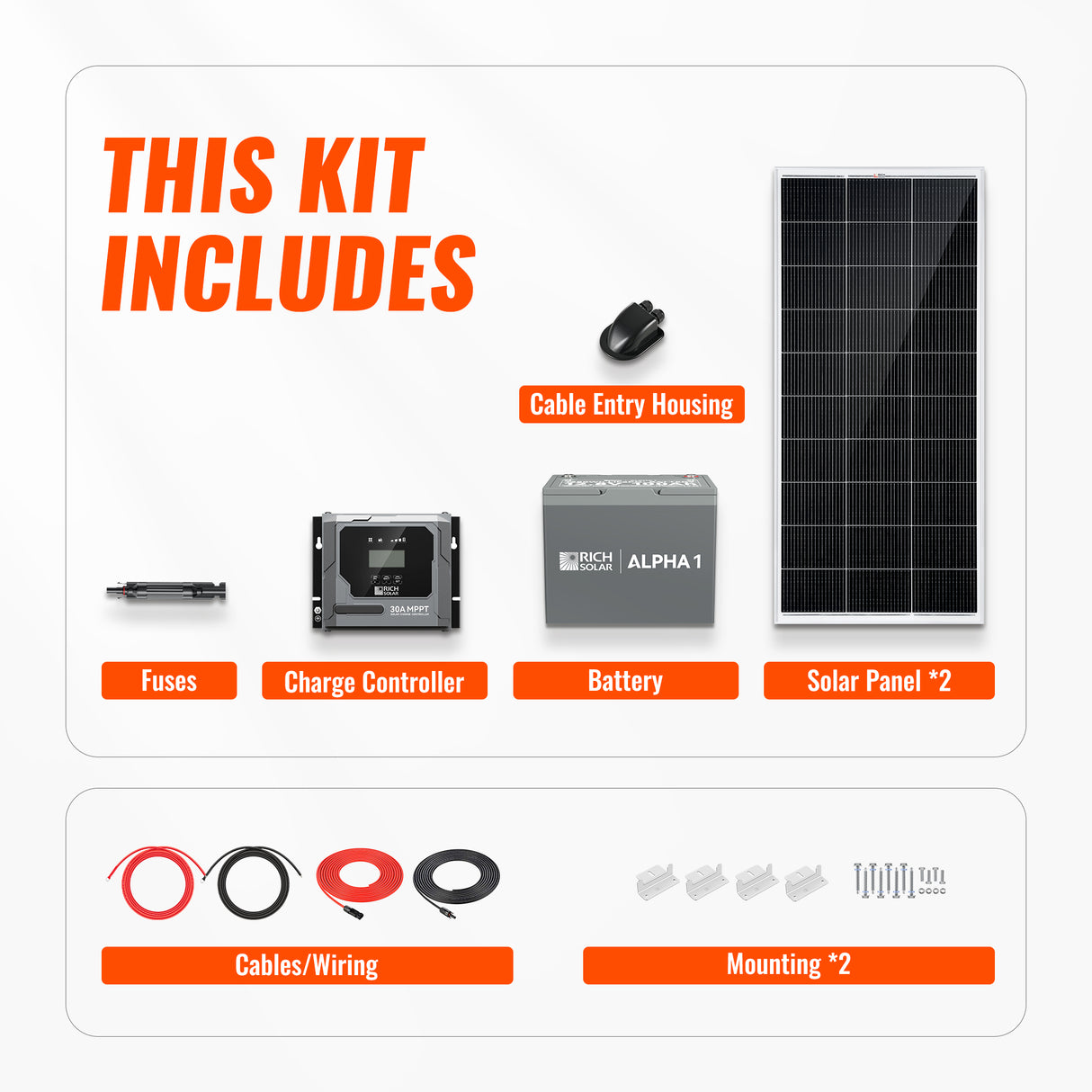 400W Solar Kit with Battery | Solar + Energy Storage Kit for RVs, Vans & Off-Grid Applications - RICH SOLAR