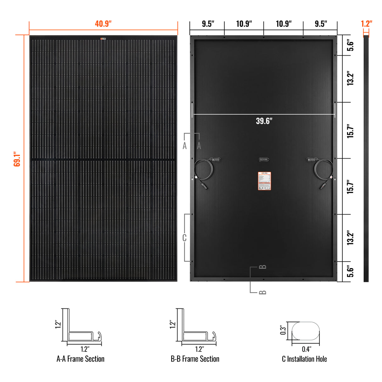 MEGA 370 PRO ONYX | 370 Watt Solar Panel | 24V Off-Grid Solar Panel for Residential, Commercial, Agriculture | 25-Year Output Warranty - RICH SOLAR