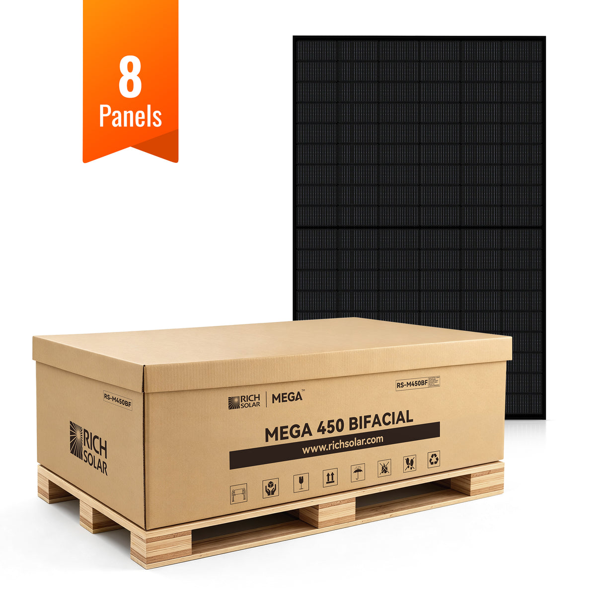 MEGA 450 BIFACIAL | 450W Bifacial N-Type Solar Panel | Premium 24V Grid-tie or Off-grid Solar Panel for Residential, Commercial, Agriculture | 25-Year Output Warranty
