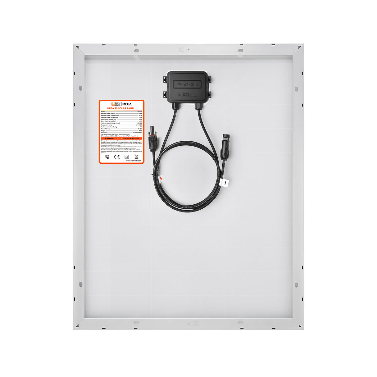 MEGA 55 | 55 Watt Solar Panel | Compact 12V Off-Grid Solar Panel for Boats, Vans, Trailers | 25-Year Output Warranty | UL Certified - RICH SOLAR
