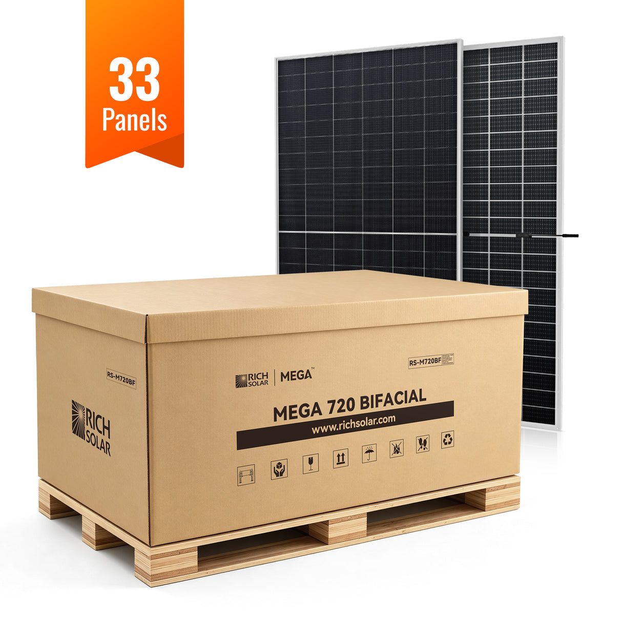 MEGA 720 BIFACIAL | 720W Bifacial N-Type Solar Panel | Premium 24V Grid-tie or Off-grid Solar Panel for Residential, Commercial, Agriculture | 25-Year Output Warranty