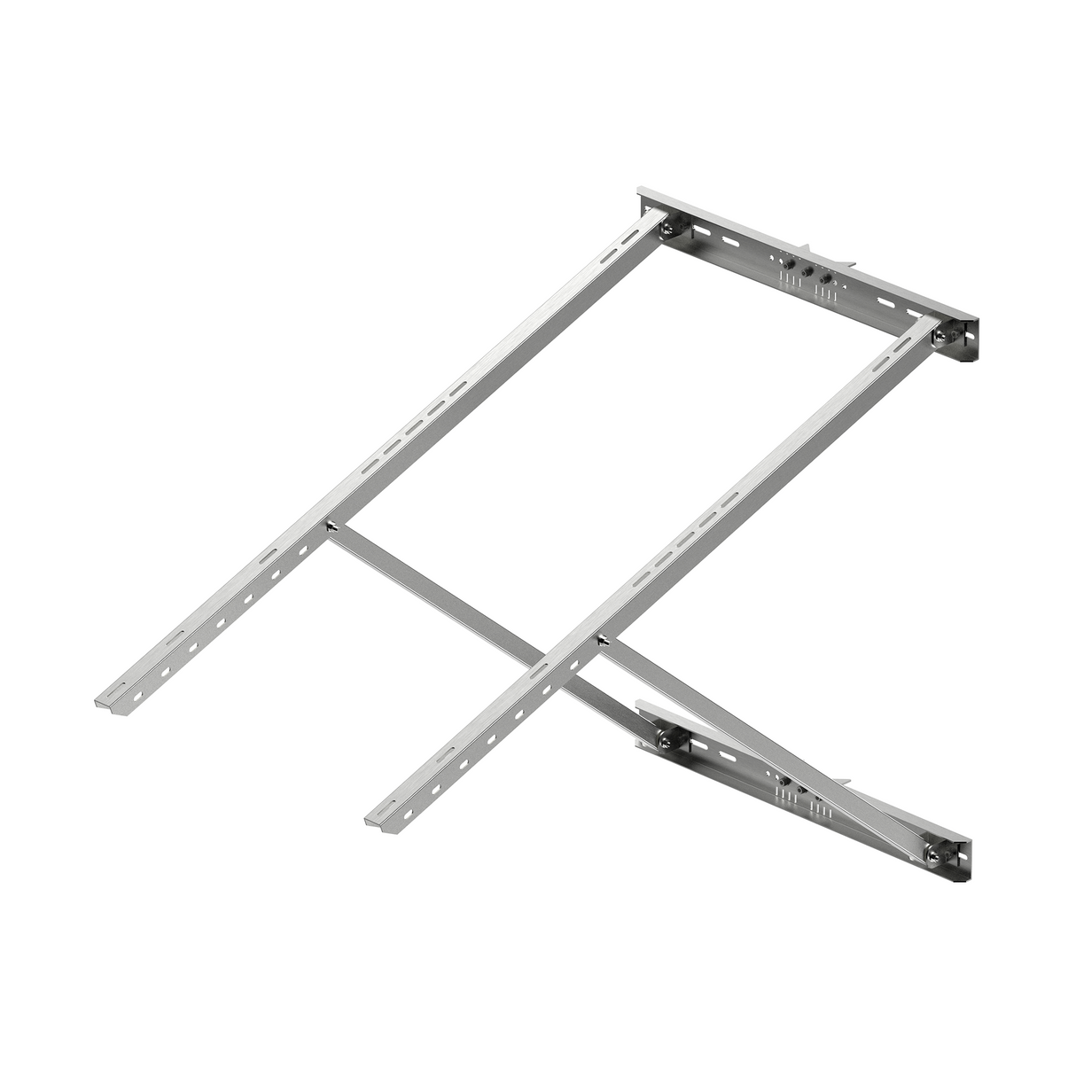 Dual-Panel Adjustable Solar Pole Mount Bracket Kit | 36.6 in Crossbar | 25°–90° Tilt | Supports 100–250W Solar Panels | Fits Poles Up to 5 in