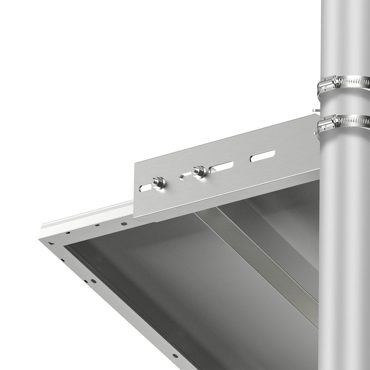 Dual-Panel Adjustable Solar Pole Mount Bracket Kit | 36.6 in Crossbar | 25°–90° Tilt | Supports 100–250W Solar Panels | Fits Poles Up to 5 in