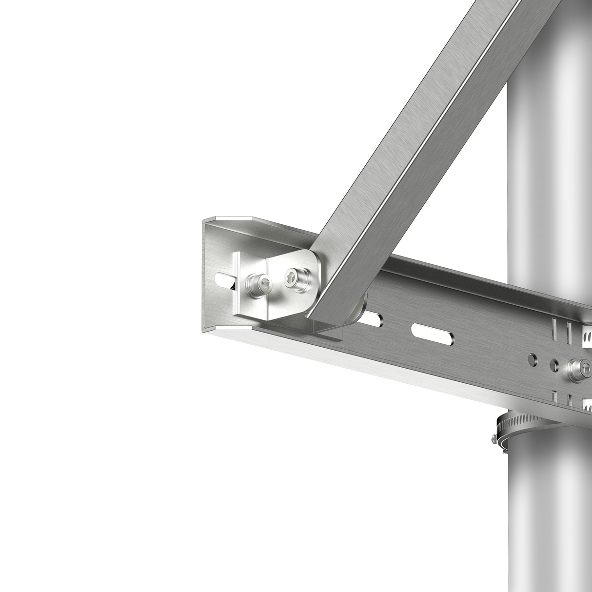 Dual-Panel Adjustable Solar Pole Mount Bracket Kit | 36.6 in Crossbar | 25°–90° Tilt | Supports 100–250W Solar Panels | Fits Poles Up to 5 in