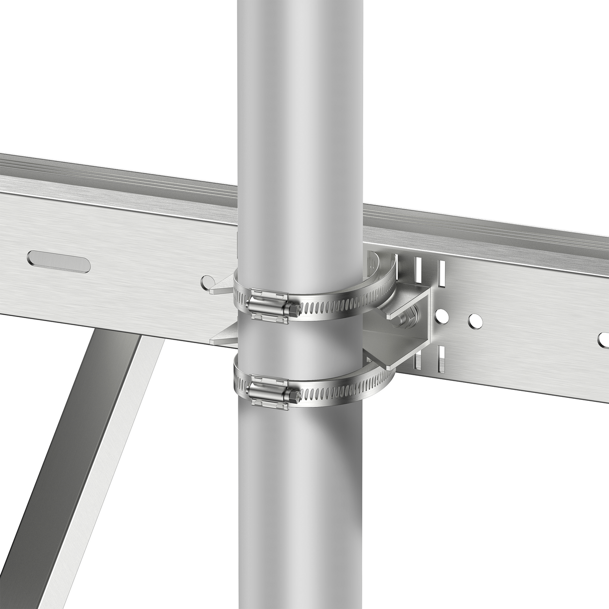 Single-Panel Adjustable Solar Pole Mount Bracket Kit | 36.6" Crossbar | 25°–90° Tilt | Supports 100–250W Solar Panels | Fits Poles Up to 5"