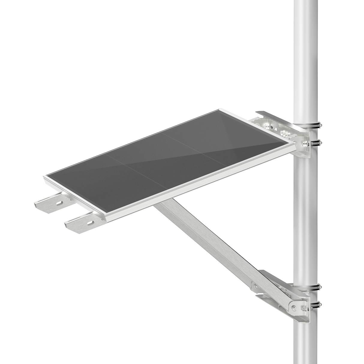 Single-Panel Adjustable Solar Pole Mount Bracket Kit | 36.6" Crossbar | 25°–90° Tilt | Supports 100–250W Solar Panels | Fits Poles Up to 5"
