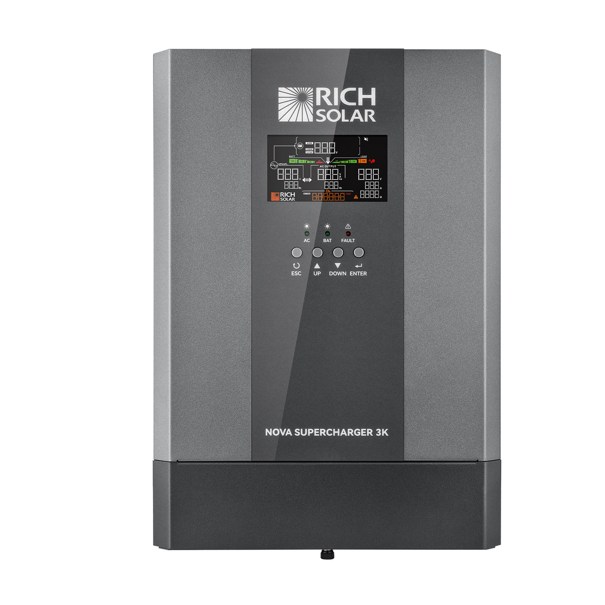 NOVA SUPERCHARGER 3K | 3000W 12V Pure Sine Wave Inverter Charger with Built-in Transfer Switch - RICH SOLAR