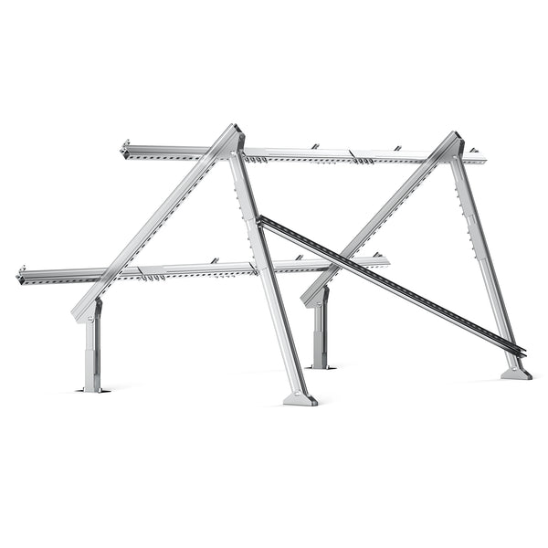 Solar Ground Mount | Fit MEGA 200/MEGA 220/MEGA 250 | Adjustable, Easy-to-Install Brackets for 1-4 Panels