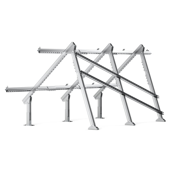 Solar Ground Mount | Fit MEGA 130 SLIM / MEGA 335 / MEGA 410 | Adjustable, Easy-to-Install Brackets for 1-4 Panels