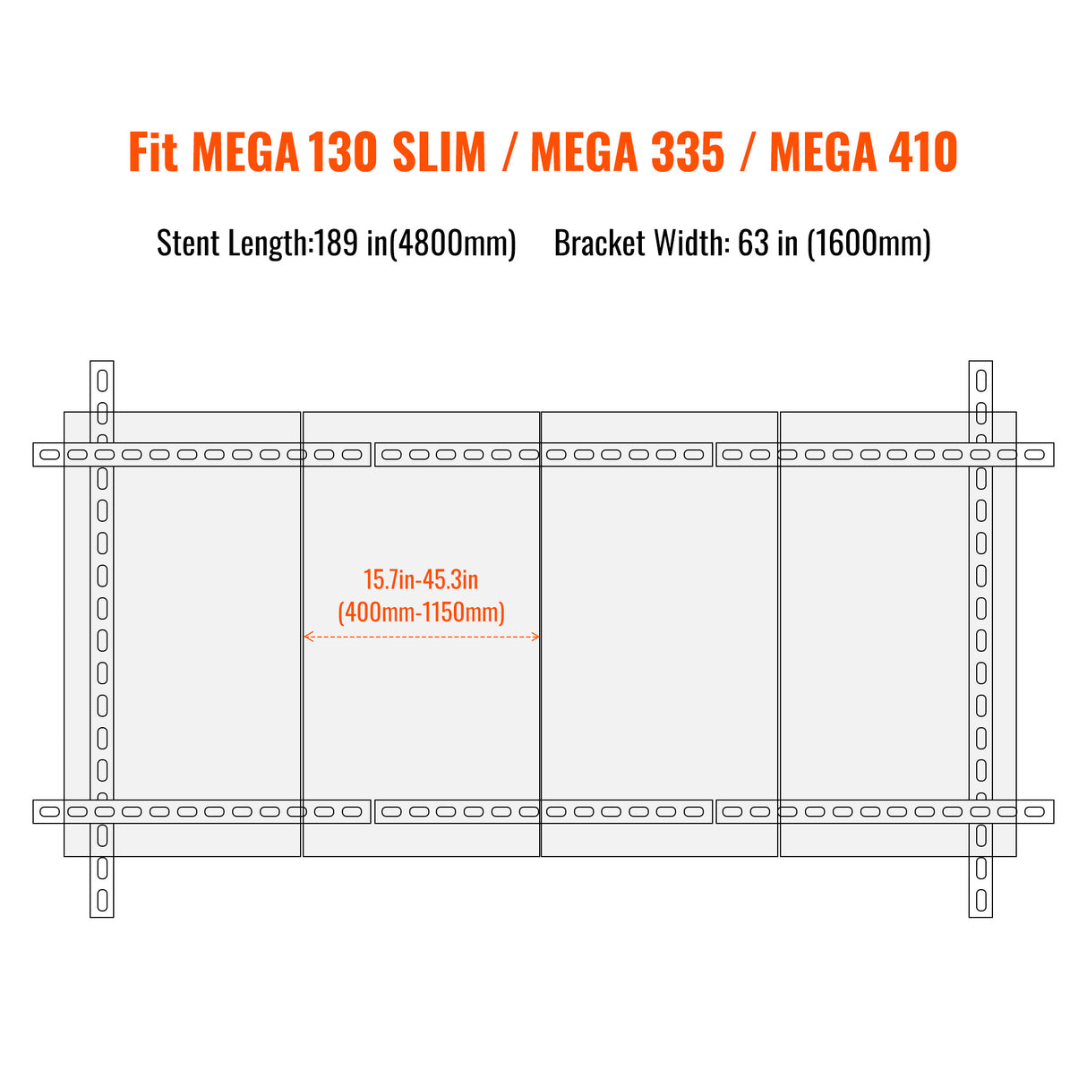 Solar Ground Mount | Fit MEGA 130 SLIM / MEGA 335 / MEGA 410 | Adjustable, Easy-to-Install Brackets for 1-4 Panels