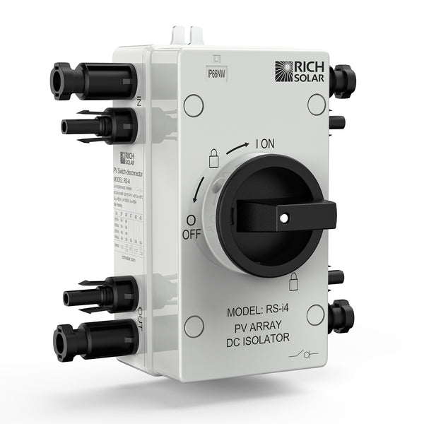 Solar PV DC Quick Disconnect Switch | Solar Array DC Quick Disconnect Switch | 1500 Volt 32 Amp | 4 Pole 2 Strings | Easy to Install