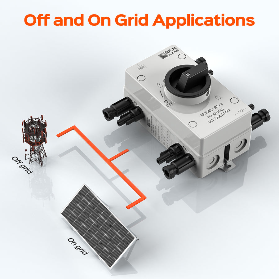 Solar Generator Switch Solar PV DC Quick Disconnect Switch 4 Pole 2 Strings | RICH SOLAR