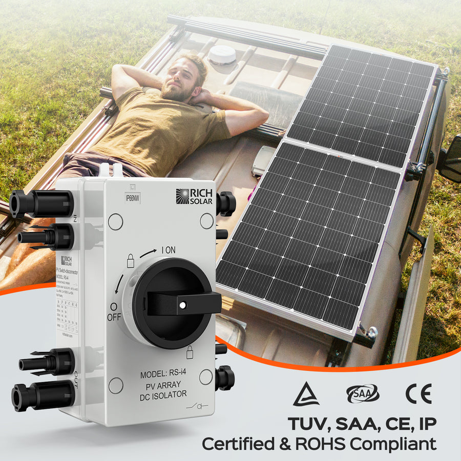 Solar Switch Solar PV DC Quick Disconnect Switch 4 Pole 2 Strings | RICH SOLAR