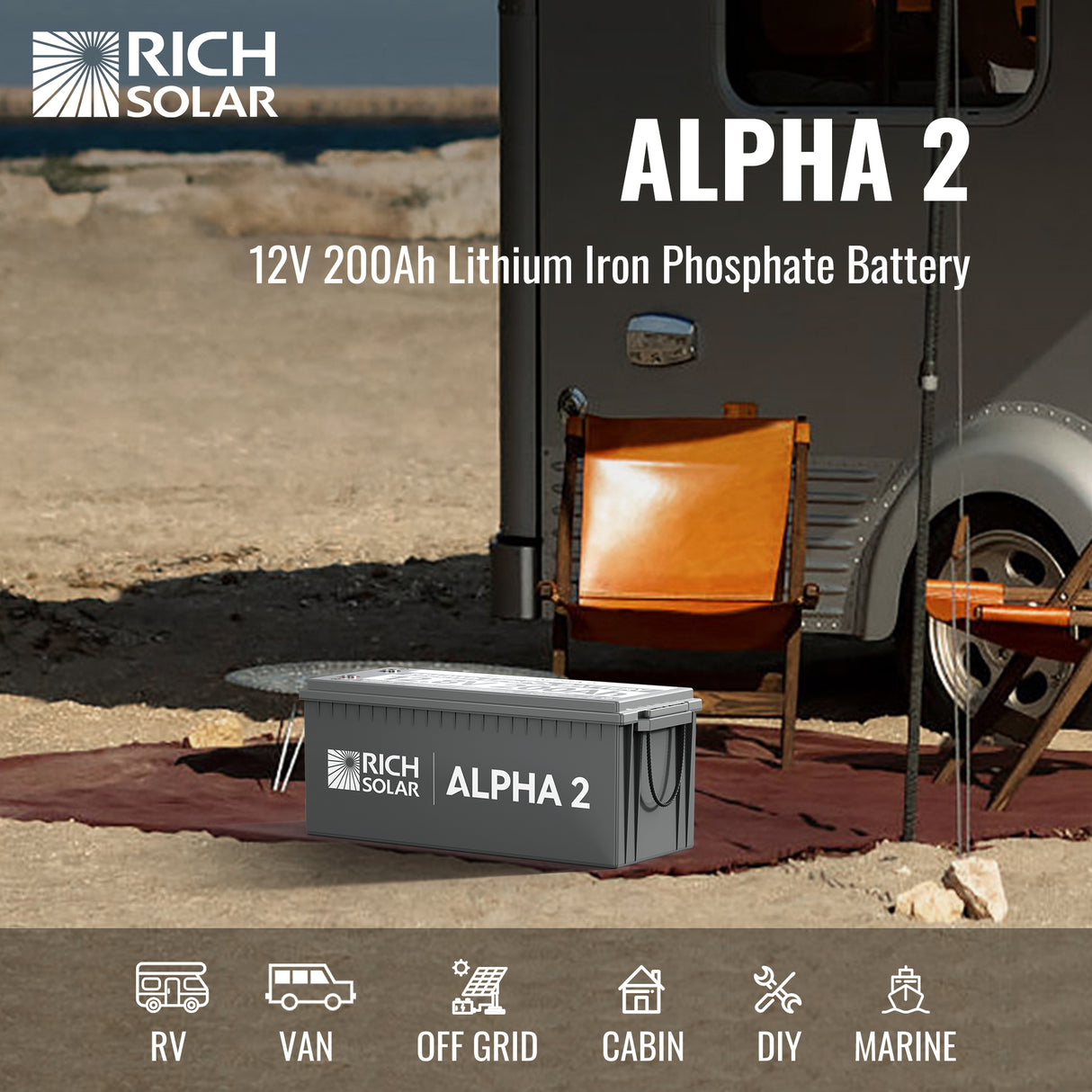 12V 200Ah Lithium Iron Phosphate Battery - RICH SOLAR