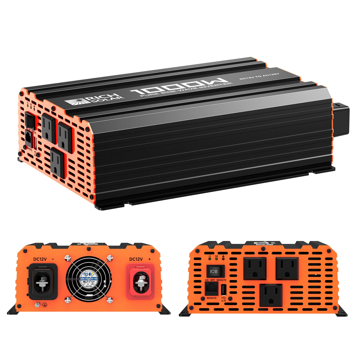 1000 Watt Industrial Pure Sine Wave Inverter - RICH SOLAR