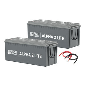 400Ah 12V LiFePO4 Off-Grid Battery Kit | 5.12kWh Deep Cycle Lithium Battery Bank | Powerful 300Ah Battery Kit for RVs, Trailers, Cabins, Campers, Vans, Off-Grid | 2 X ALPHA 2 LITE in Parallel - RICH SOLAR