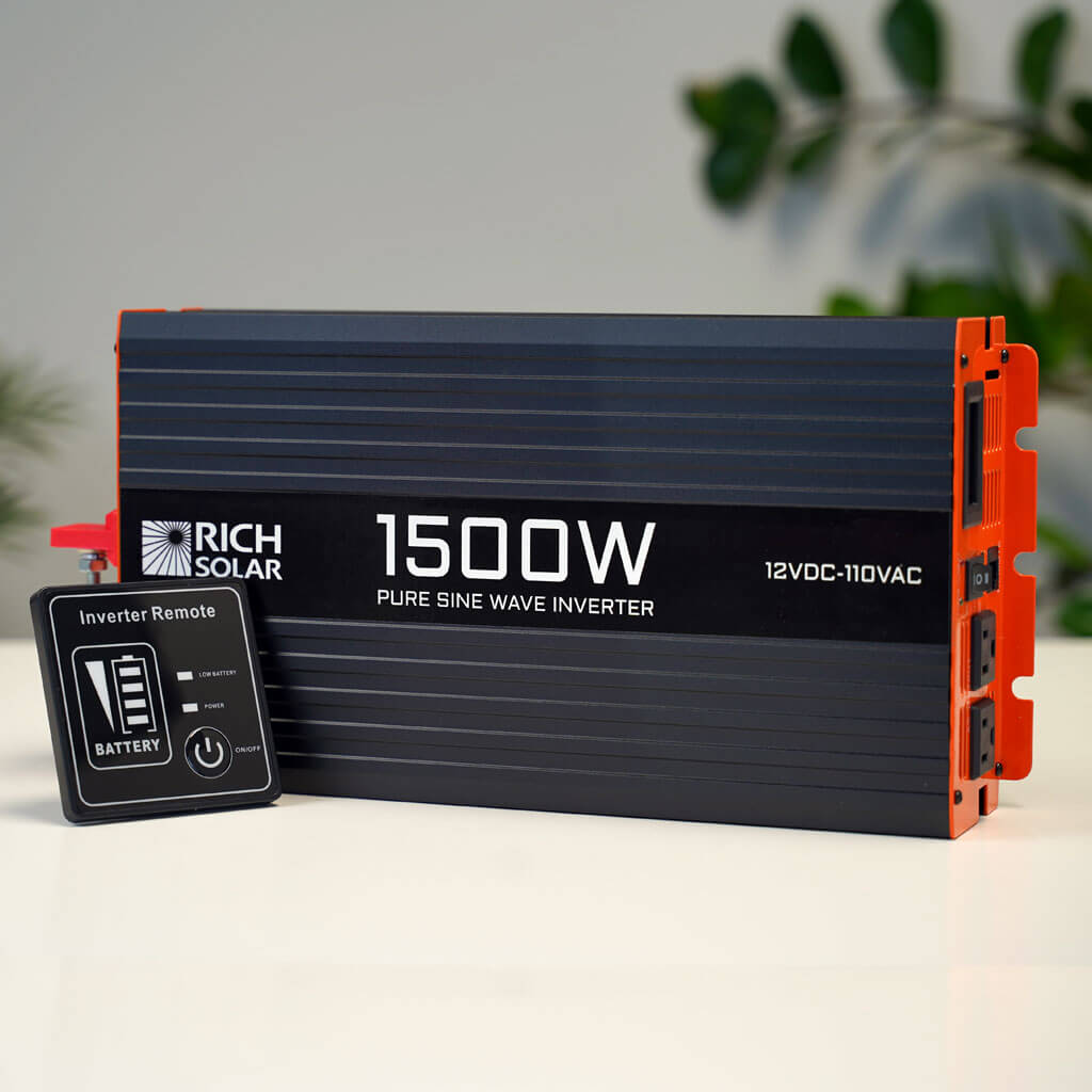 WZRELB 1500W Pure Sine Wave Inverter 12V DC To 120V AC For Off-Grid Solar Systems