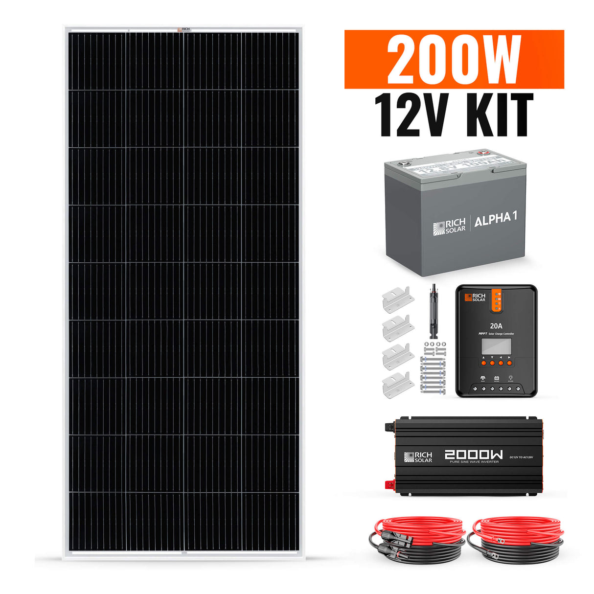 200 Watt Complete Solar Kit - RICH SOLAR