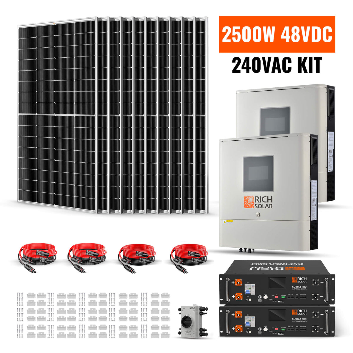 Solar Solution Kit 2500W 48VDC-240VAC Solar Kit – RICH SOLAR